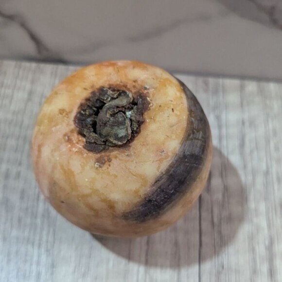 Vintage Alabaster Persimmon Italy Carved Stone Italian 3” - Picture 3 of 9